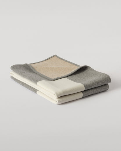 Johnstons of Elgin 100% Cashmere Art Geometric Blanket in Contemporary Neutral, Grey & Beige TA000683RU7763ONE