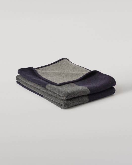 Johnstons of Elgin 100% Cashmere Blanket in Earth Mineral, Navy & Grey TA000683RU7766ONE