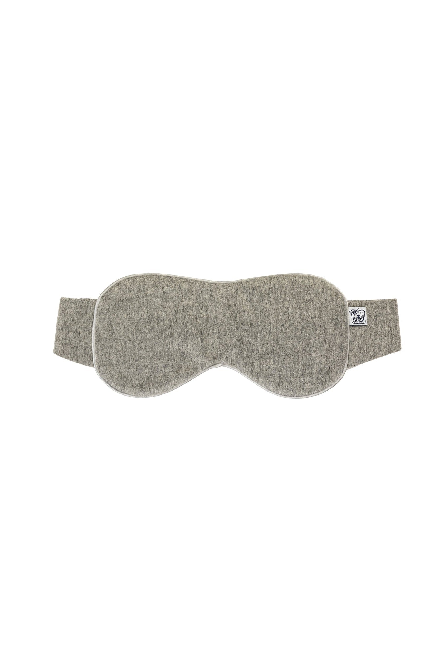 Back of Johnstons of Elgin Cashmere Eye Mask with Silk Lining in Silver on a white background TA0003407292ONE