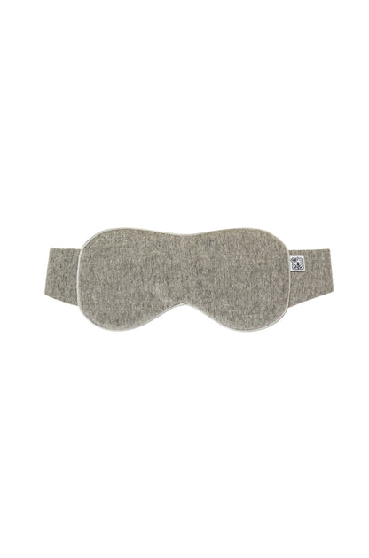 Back of Johnstons of Elgin Cashmere Eye Mask with Silk Lining in Silver on a white background TA0003407292ONE