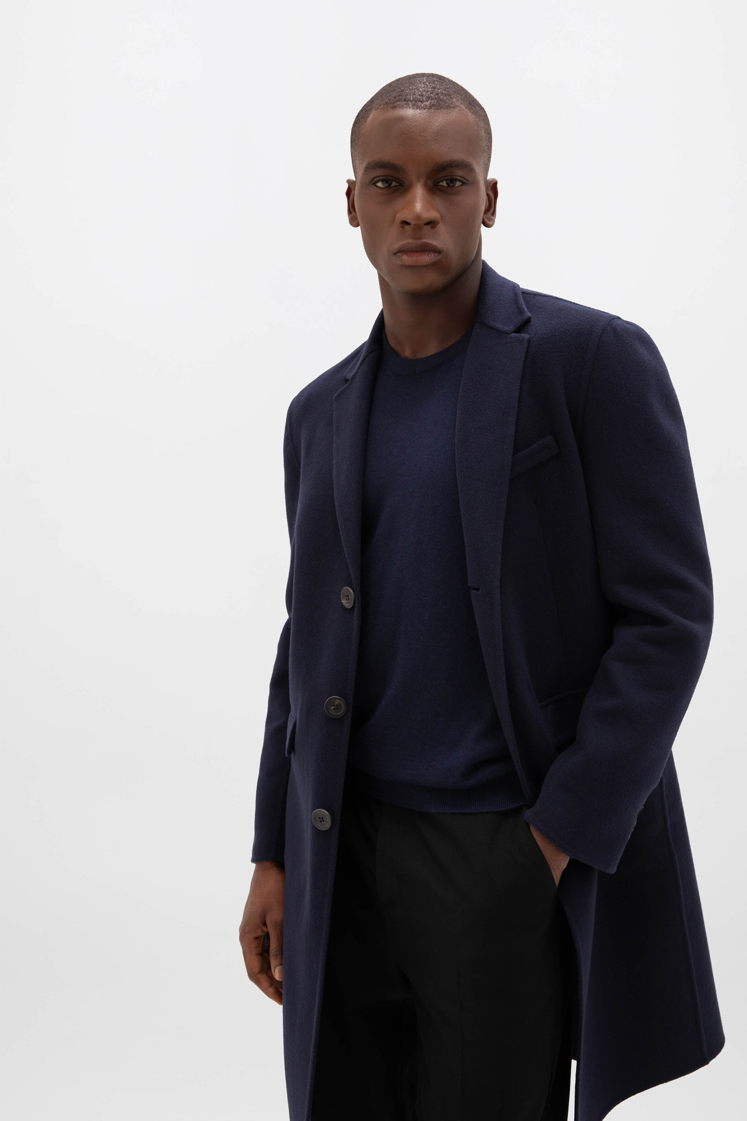 Navy cashmere coat best sale