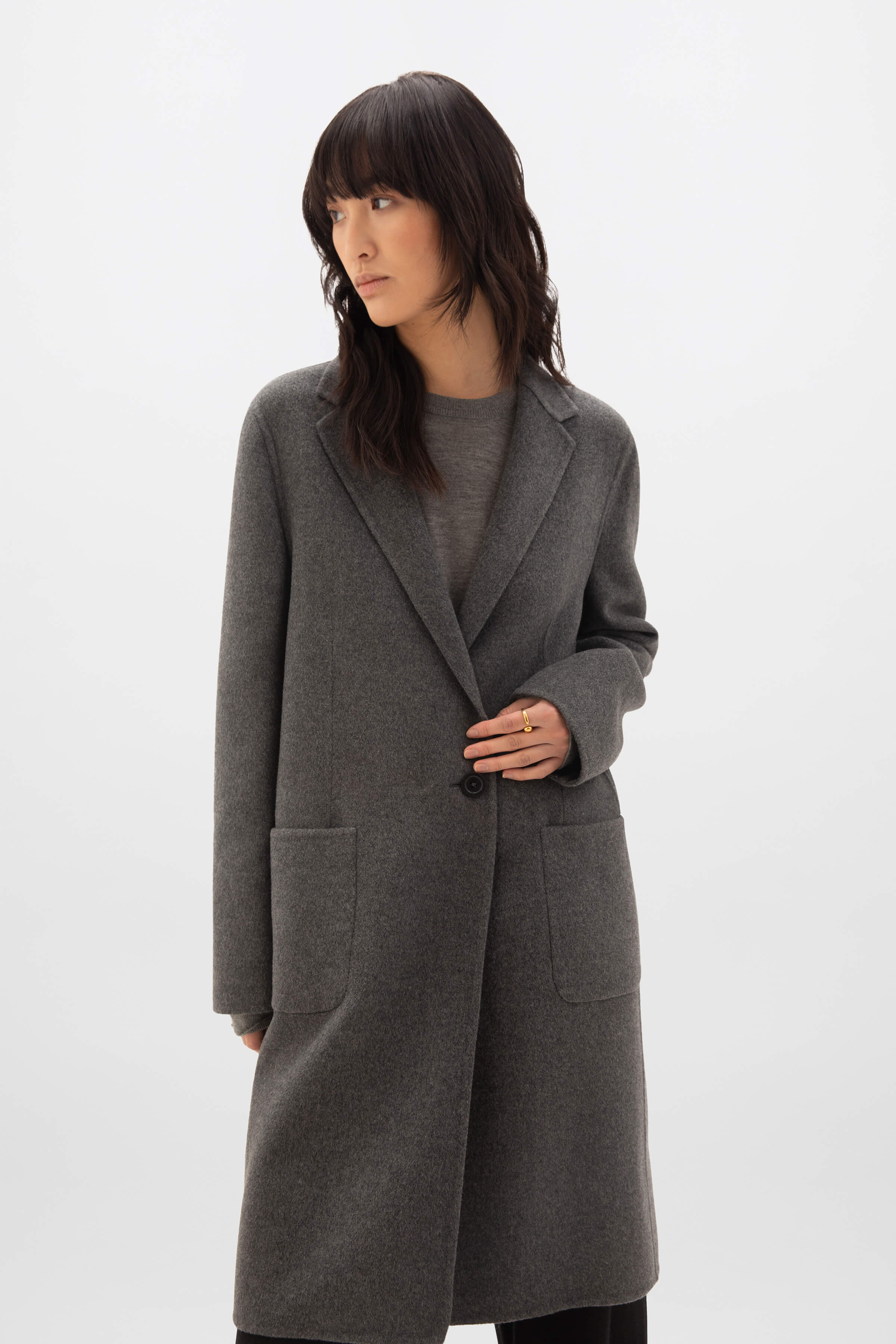 Grey cashmere coat sale