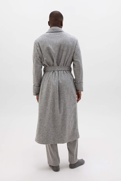 Johnstons of Elgin AW24 Men's Tailoring Light Grey Donegal Donegal Cashmere Dressing Gown TA000528RU7400