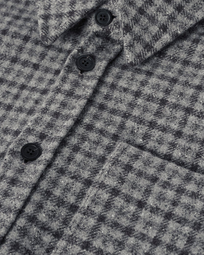 Johnstons of Elgin AW25 Men's Tailoring Grey Classic Gunclub Cashmere Wool Blend Grey Overshirt TB000755RU7684