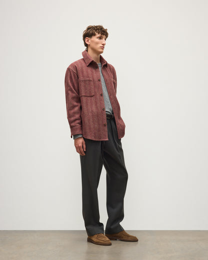 JOHNSTONS OF ELGIN MENS ATHOLL CASHMERE WOOL OVERSHIRT 50% CASHMERE, 50% WOOL TB000843RU7859