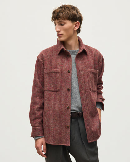 JOHNSTONS OF ELGIN MENS ATHOLL CASHMERE WOOL OVERSHIRT 50% CASHMERE, 50% WOOL TB000843RU7859