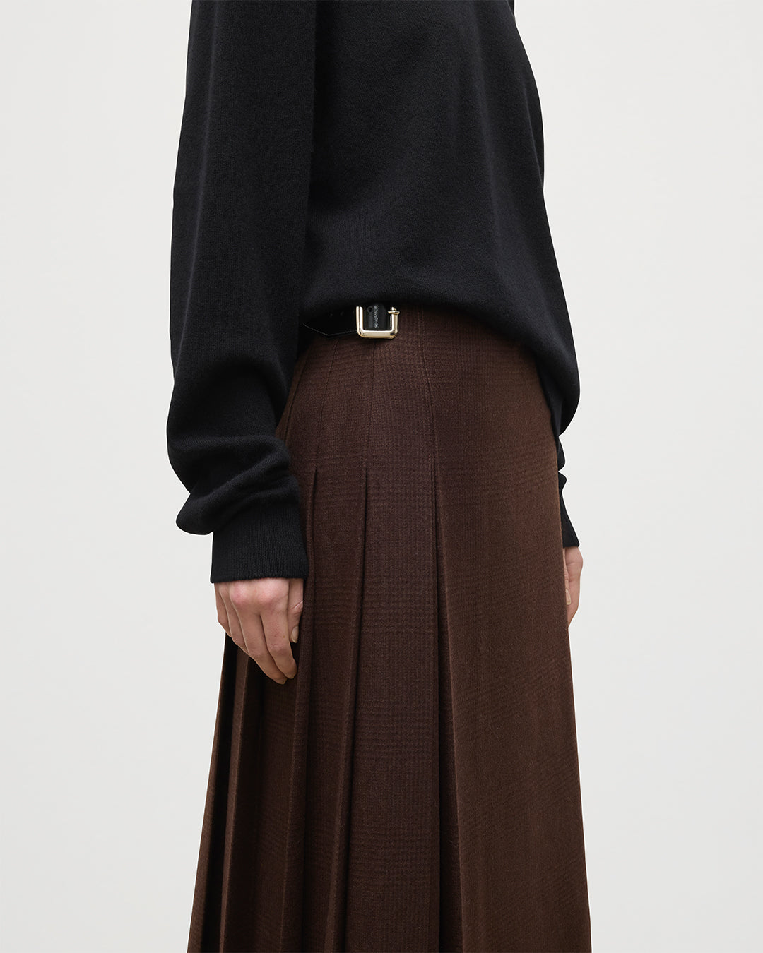 JOHNSTONS OF ELGIN LE KILT LONG BROWN KILT TB000844RU7751