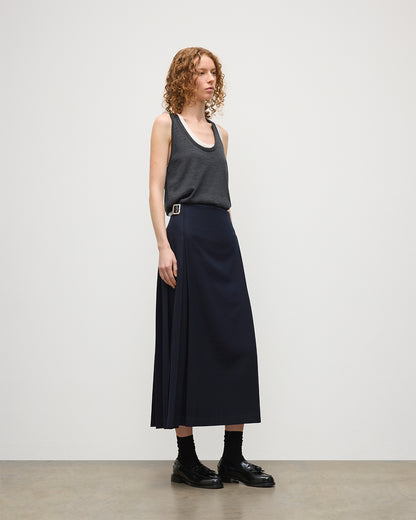 JOHNSTONS OF ELGIN LE KILT LONG KILT IN NAVY CHECK TB000844RU7752