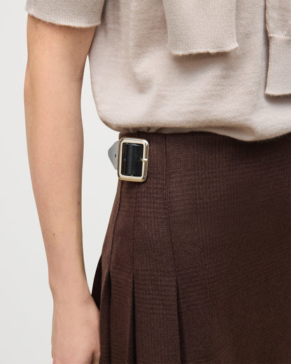 JOHNSTONS OF ELGIN LE KILT SHORT KILT IN BROWN TB000845RU7751