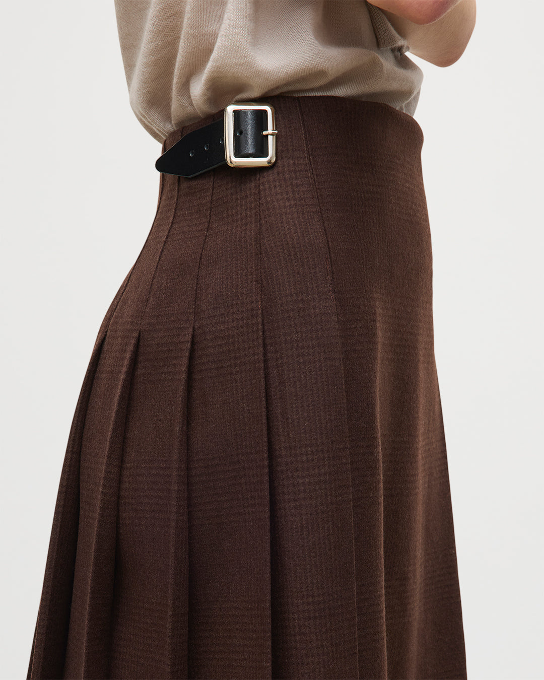 JOHNSTONS OF ELGIN LE KILT SHORT KILT IN BROWN TB000845RU7751