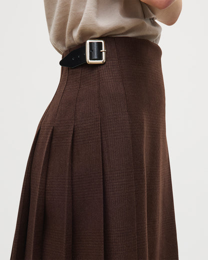 JOHNSTONS OF ELGIN LE KILT SHORT KILT IN BROWN TB000845RU7751