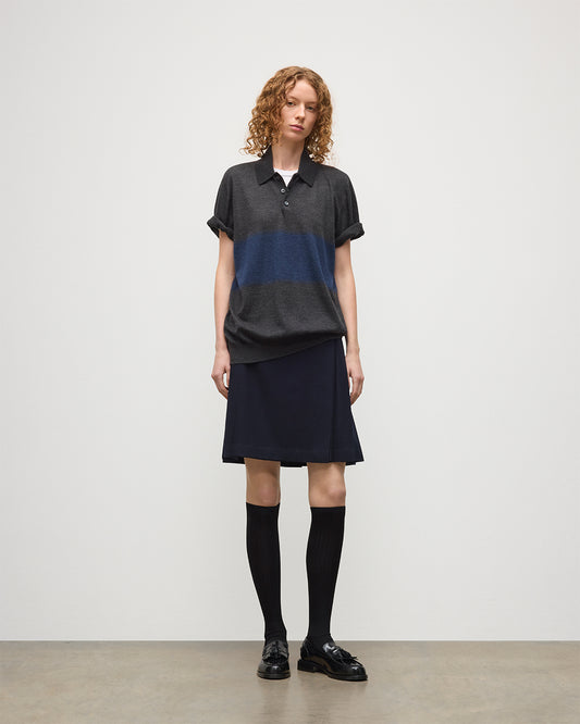 JOHNSTONS OF ELGIN LE KILT SHORT NAVY & BLACK KILT TB000845RU7752