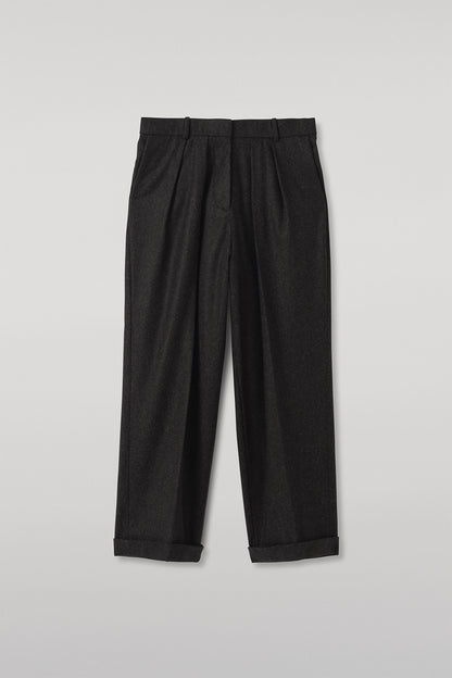 JOHNSTONS OF ELGIN WOMENS MACARA WOOL CM PLEATED TROUSERS 90% WOOL, 10% CASHMERE TB000858RU7882