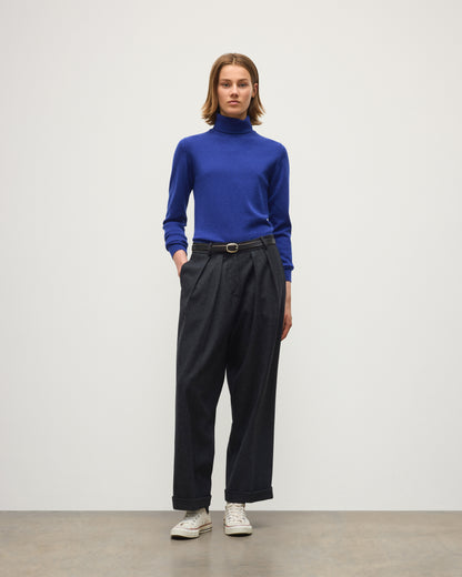 JOHNSTONS OF ELGIN WOMENS MACARA WOOL CM PLEATED TROUSERS 90% WOOL, 10% CASHMERE TB000858RU7882
