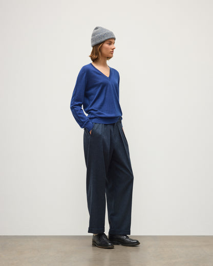 JOHNSTONS OF ELGIN WOMENS MACARA WOOL CM PLEATED TROUSERS 90% WOOL, 10% CASHMERE TB000858RU7850