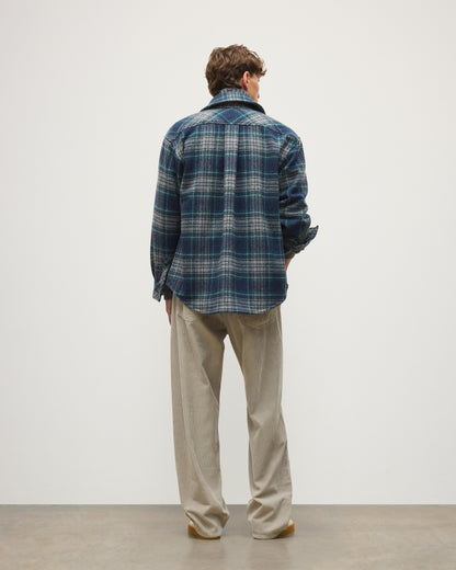JOHNSTONS OF ELGIN MENS ATHOLL CASHMERE WOOL OVERSHIRT 50% CASHMERE, 50% WOOL TB000860RU7857