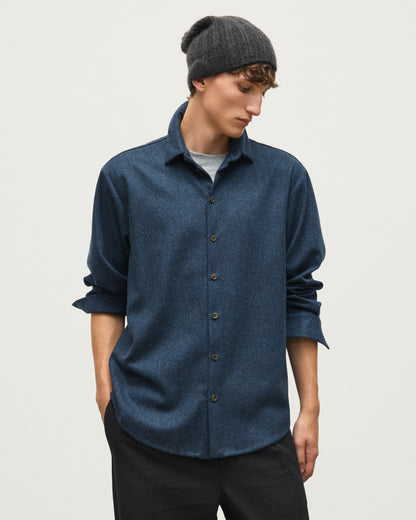 JOHNSTONS OF ELGIN MENS CORRIE WOOL CASHMERE OVERSHIRT 90% WOOL, 10% CASHMERE TB000865RU7853
