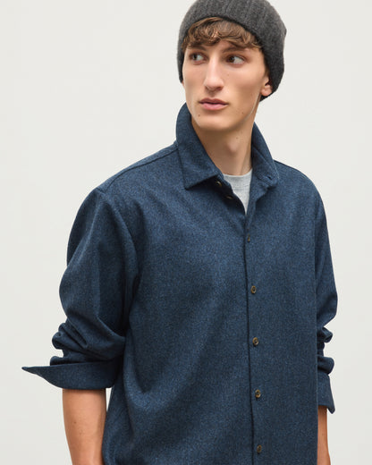 JOHNSTONS OF ELGIN MENS CORRIE WOOL CASHMERE OVERSHIRT 90% WOOL, 10% CASHMERE TB000865RU7853
