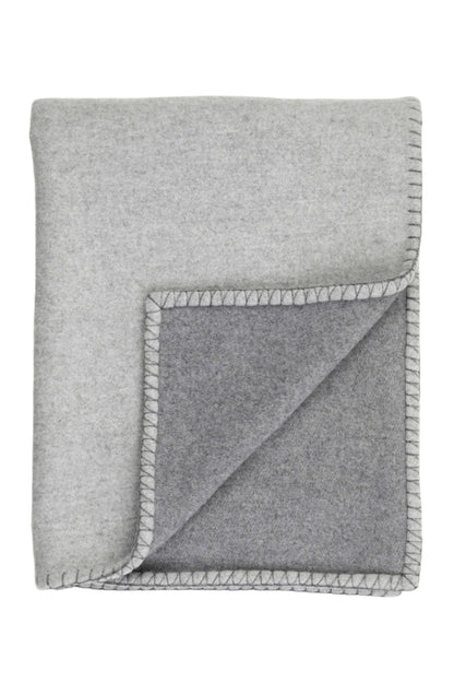 Johnstons of Elgin Silver Grey Reversible Blanket Stitched Throw TB000500RU6635ONE