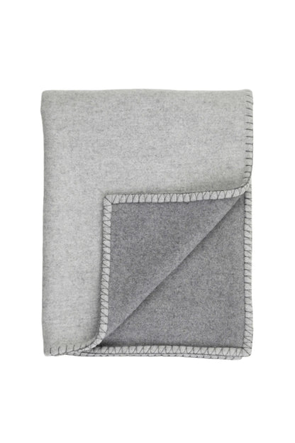 Johnstons of Elgin Silver Grey Reversible Blanket Stitched Throw TB000500RU6635ONE