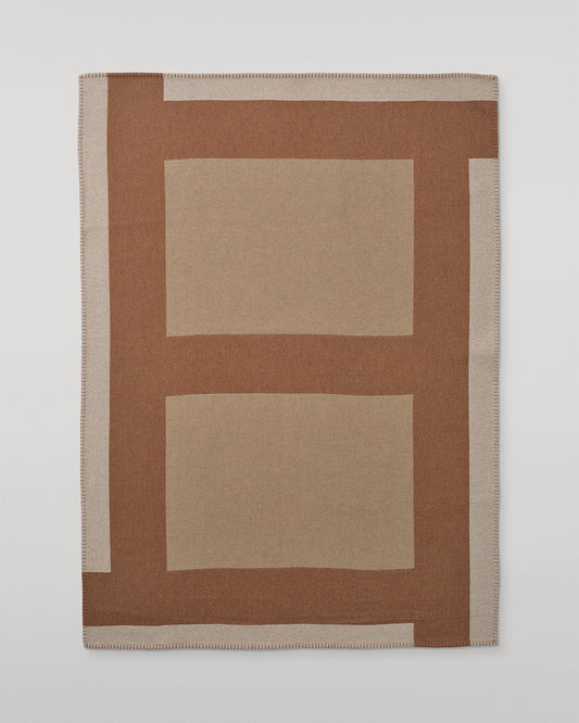 Johnstons of Elgin Geometric Throw in 66% Wool 34% Cashmere, in Contemporary Neutral, Brown and Beige, TB000847RU7764ONE