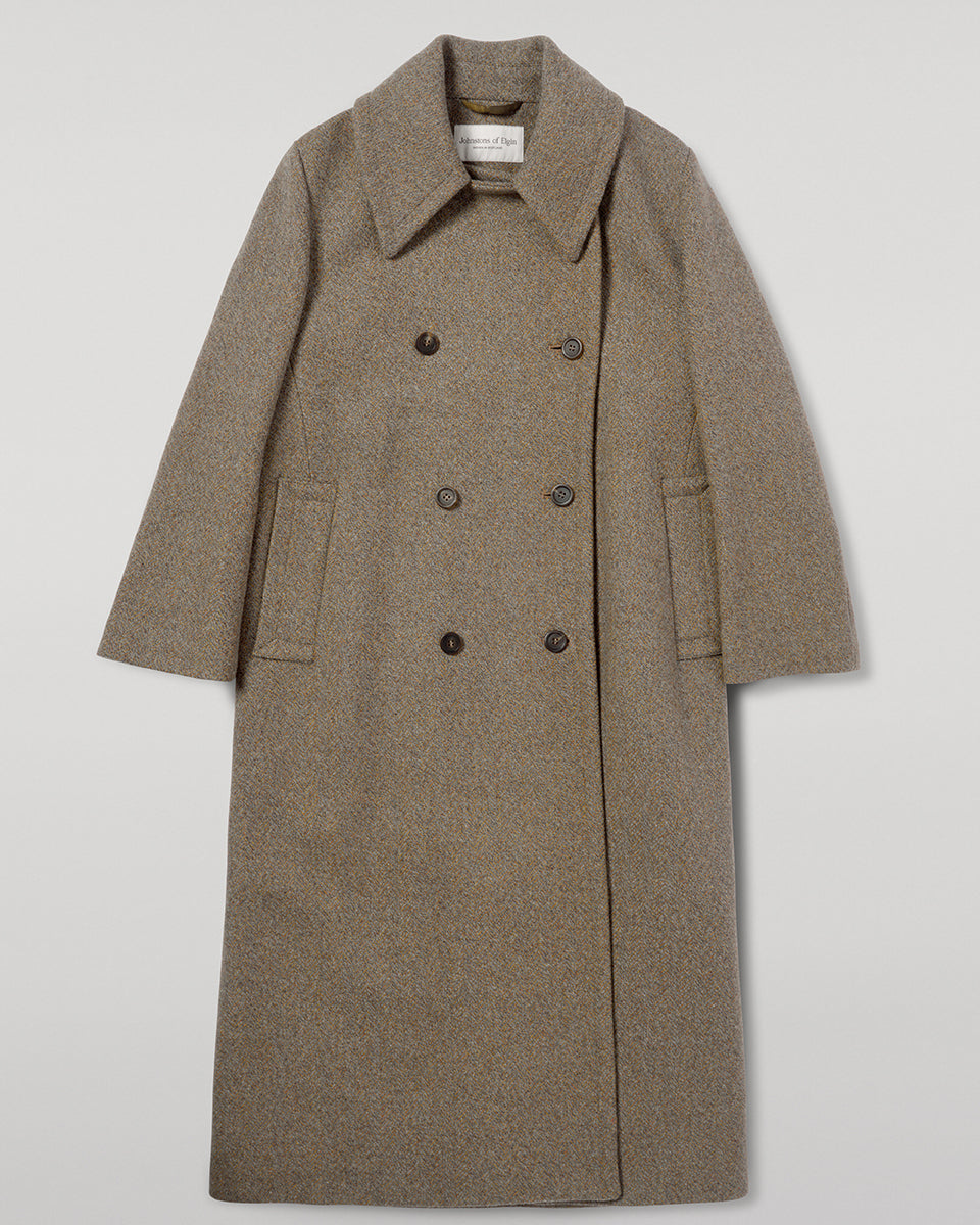 Johnstons of Elgin Women's Tailoring Partridge Tweed Herringbone The Great Coat TD000438RU7671