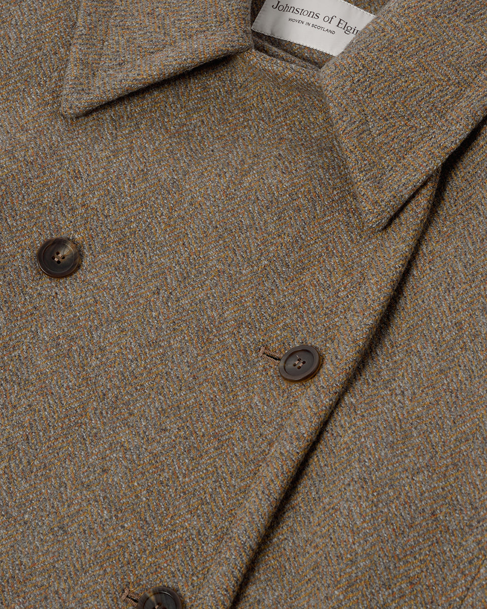 Johnstons of Elgin Women's Tailoring Partridge Tweed Herringbone The Great Coat TD000438RU7671