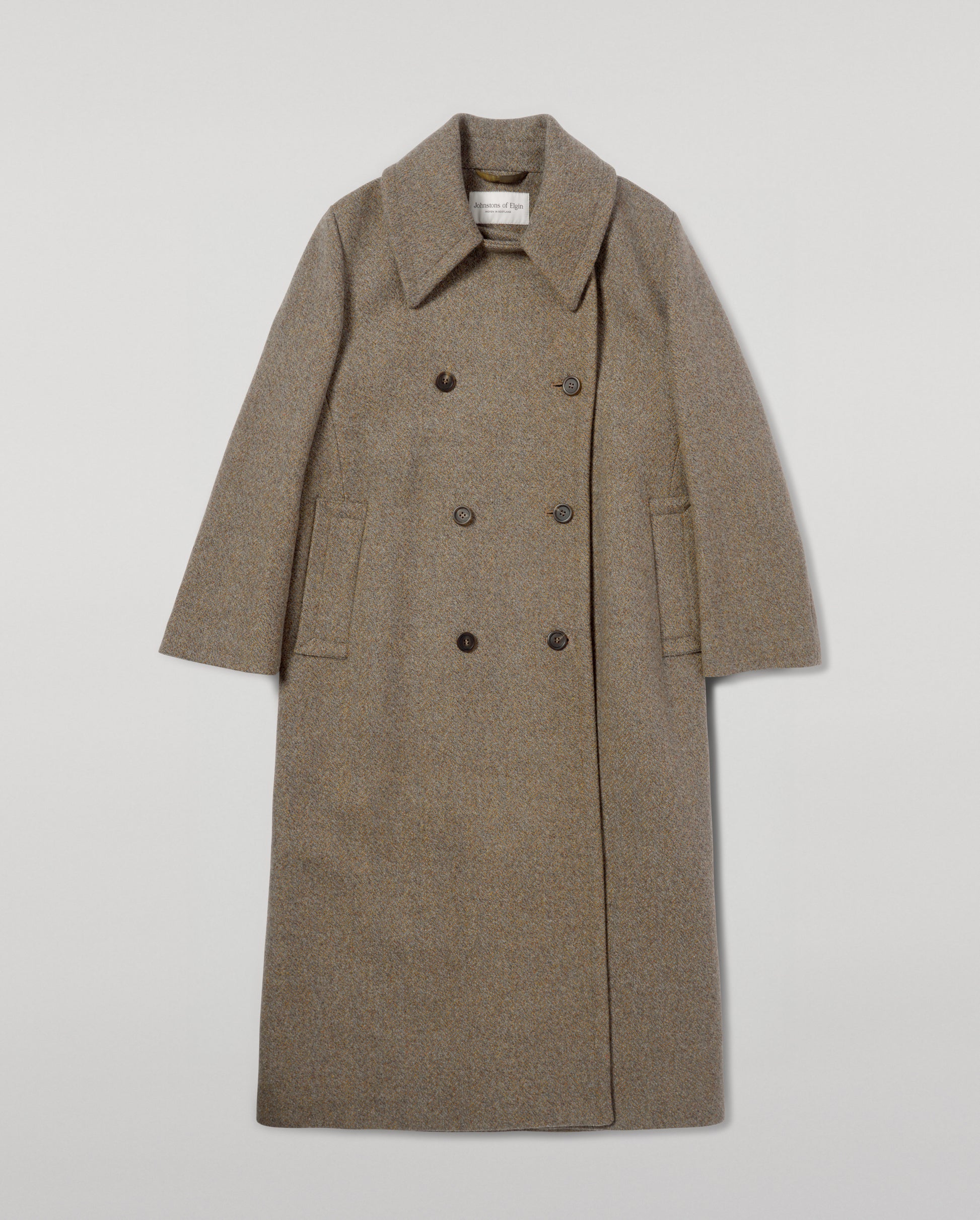 Johnstons of Elgin Women's Tailoring Partridge Tweed Herringbone The Great Coat TD000438RU7671