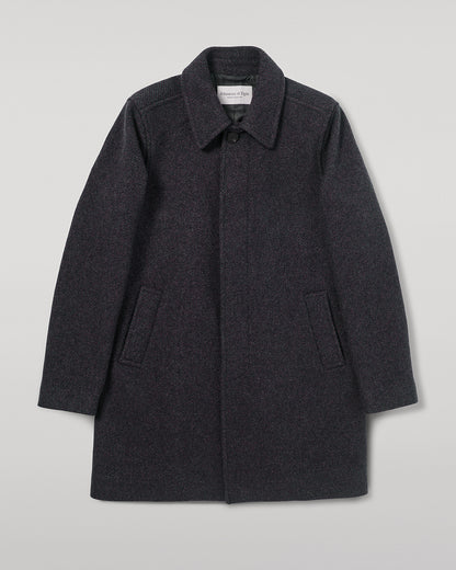 Johnstons of Elgin AW25 Men's Tailoring Shale Modern Twill Wool Grey Car Coat side view TD000473RU7680