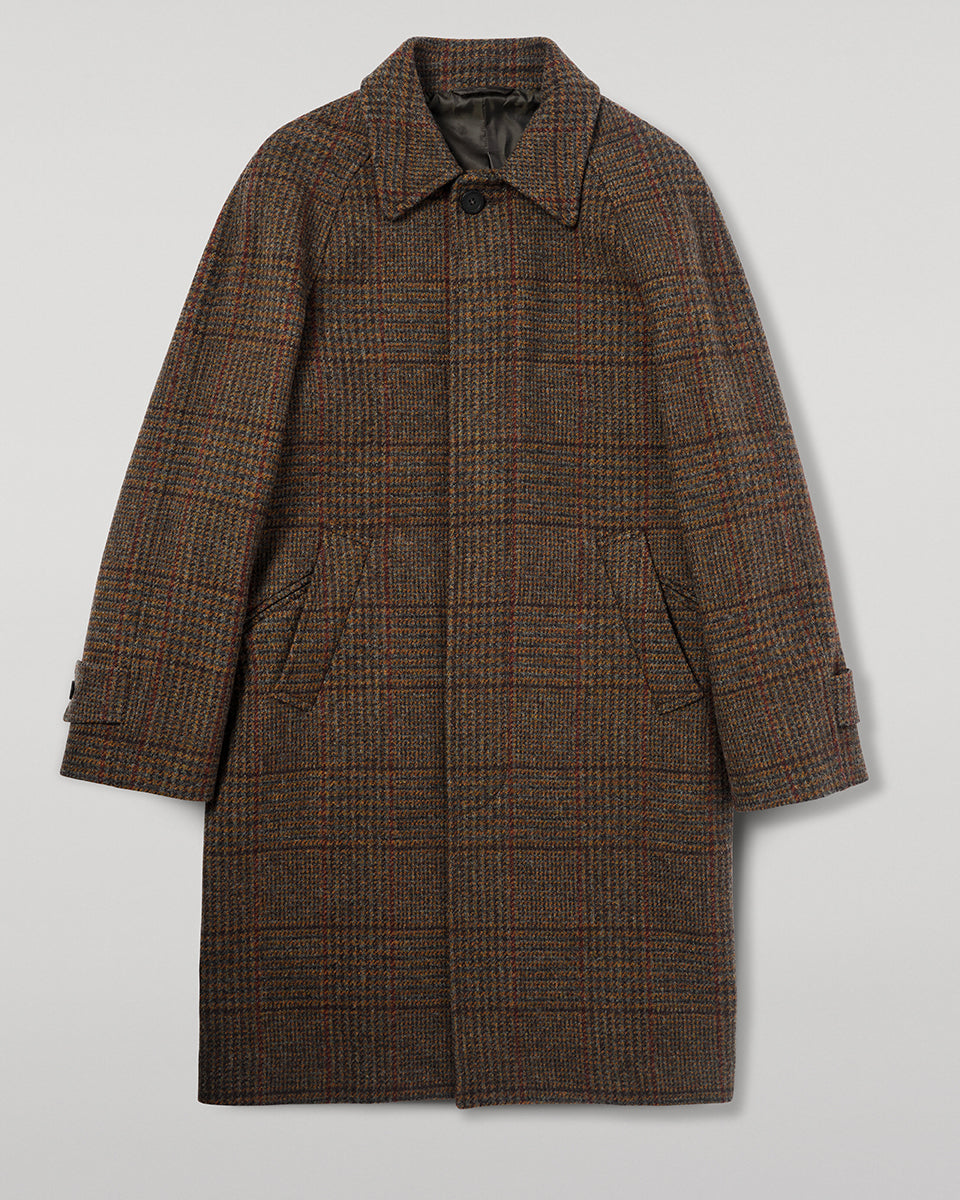 Johnstons of Elgin AW25 Men's Tailoring Moorland Glen Urquhart Check The Balmacaan' Coat TD000475RU7677