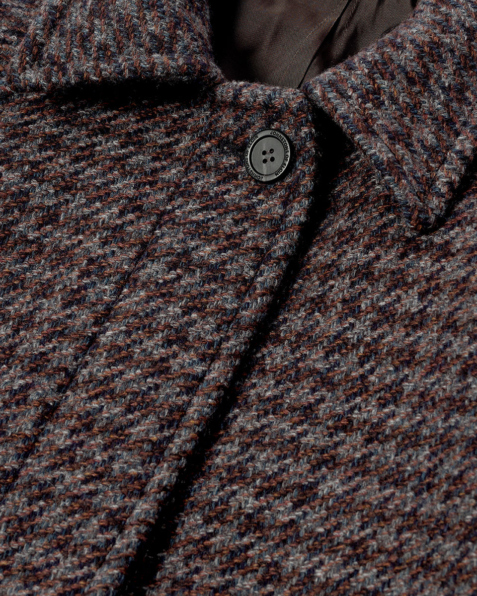 Johnstons of Elgin Women's Balmacaan Coat in Shale Houndstooth tweed TD000517RU7697