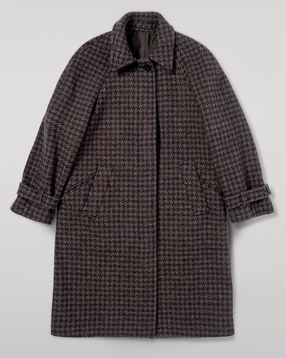 Johnstons of Elgin Women's Balmacaan Coat in Shale Houndstooth tweed TD000517RU7697