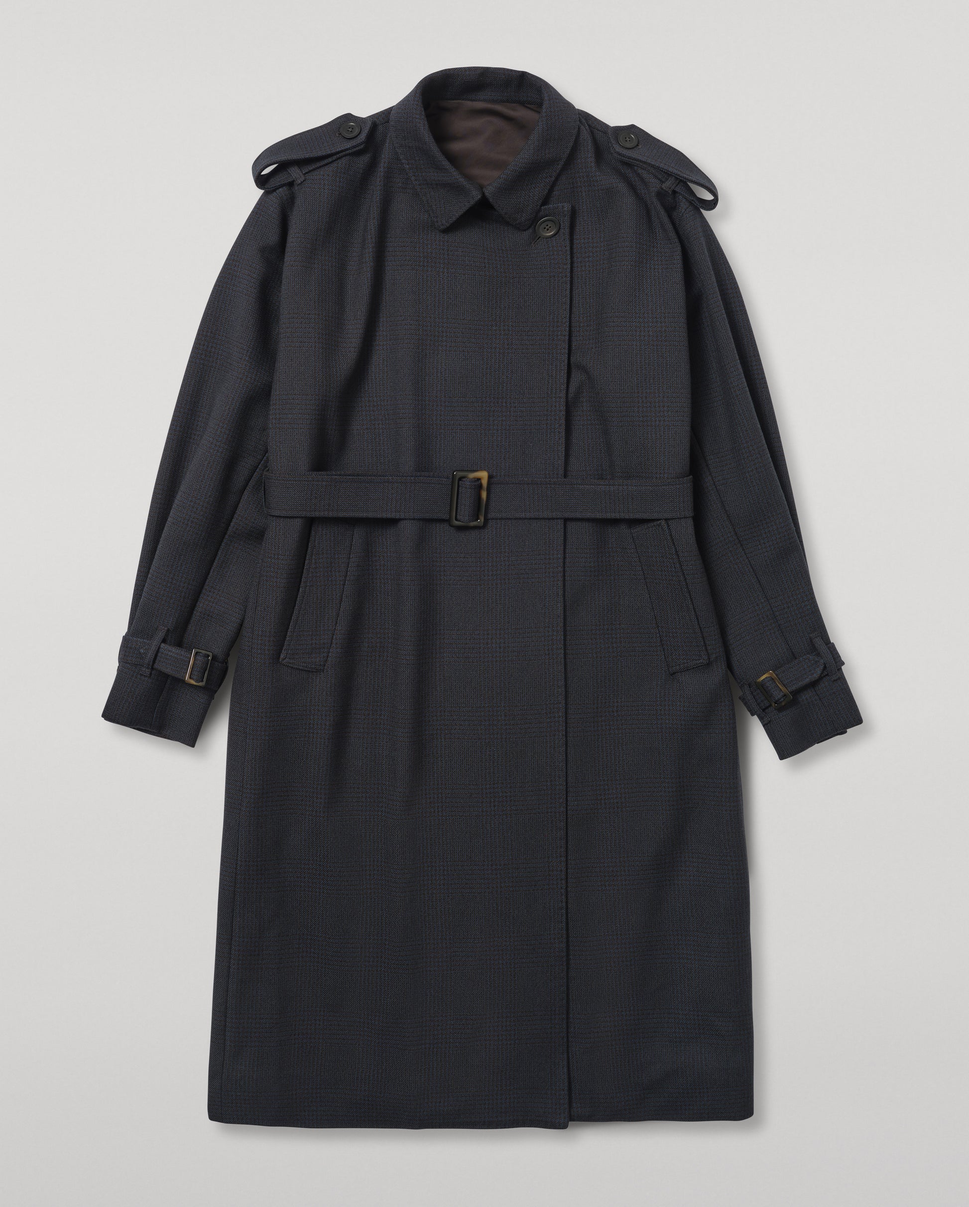 JOHNSTONS OF ELGIN WOMENS THREAVE WOOL TRENCH COAT 100% WOOL TD000525RU7840