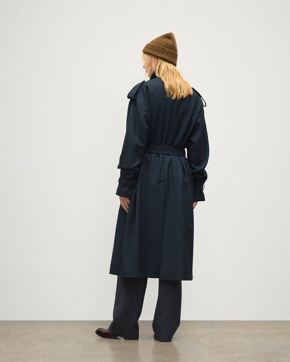 JOHNSTONS OF ELGIN WOMENS THREAVE WOOL TRENCH COAT 100% WOOL TD000525RU7840