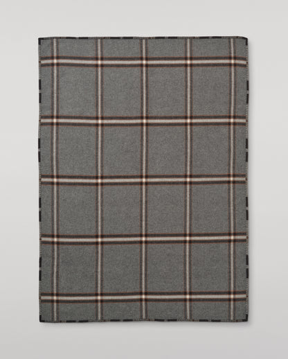 Johnstons of Elgin 100% Wool Black and Brown Plaid Blanket TD000535RU6952ONE