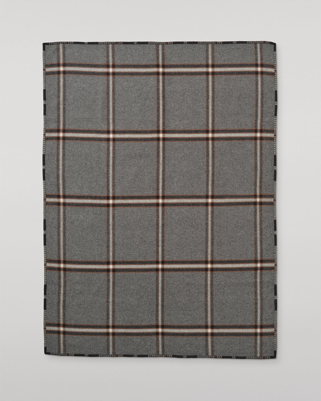 Johnstons of Elgin 100% Wool Black and Brown Plaid Blanket TD000535RU6952ONE