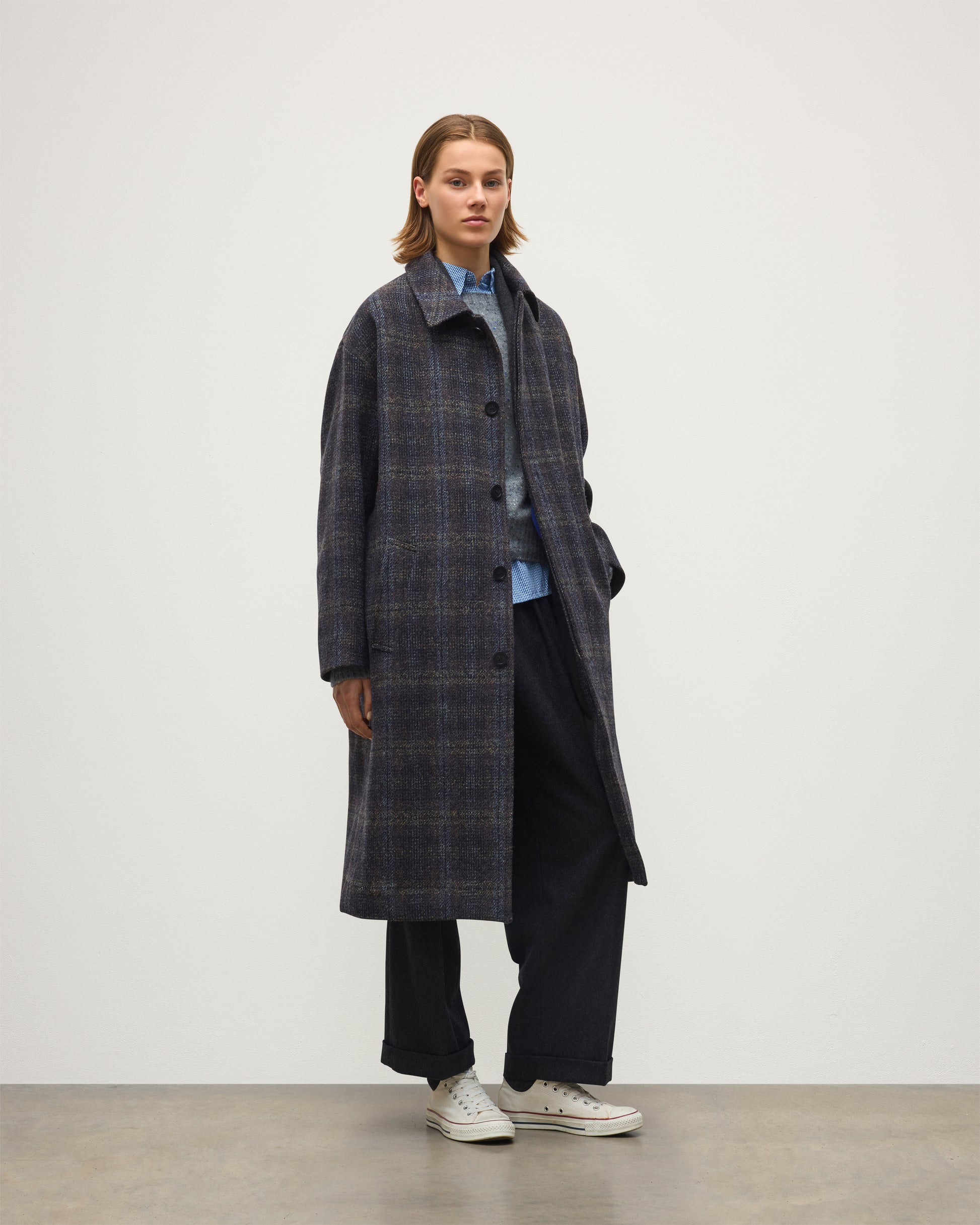 JOHNSTONS OF ELGIN WOMENS BRODIE WOOL CAR COAT 100% WOOL TD000542RU7835