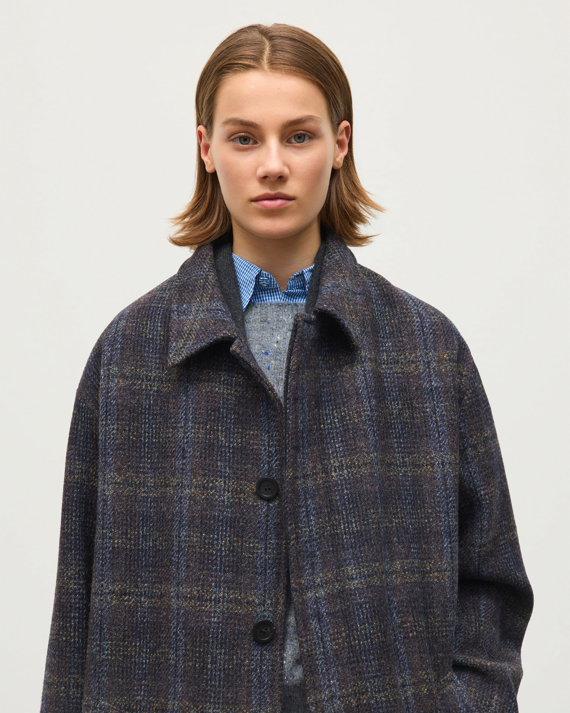 JOHNSTONS OF ELGIN WOMENS BRODIE WOOL CAR COAT 100% WOOL TD000542RU7835