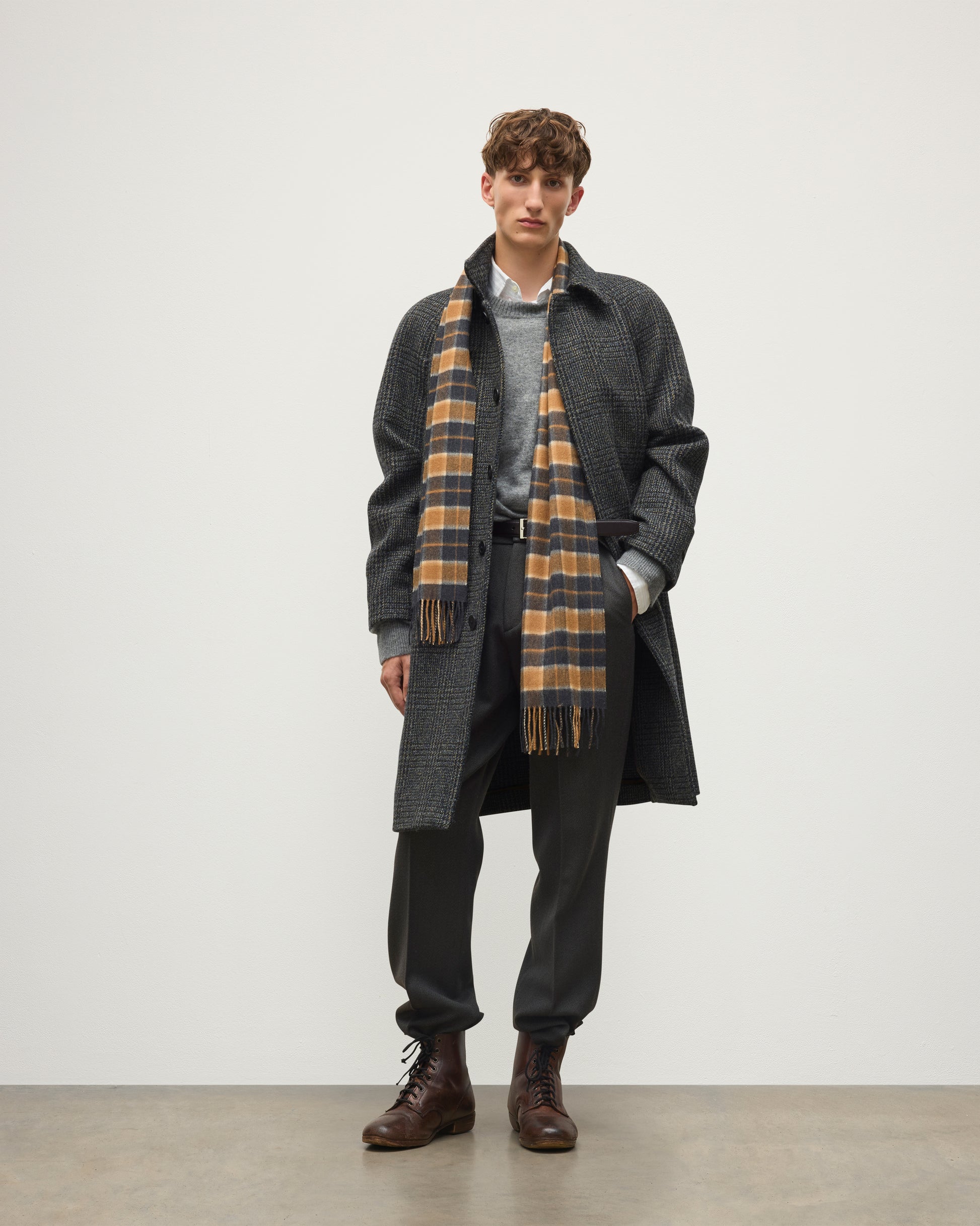 JOHNSTONS OF ELGIN MENS WOOL BALMACCAN 100% WOOL TD000545RU7854