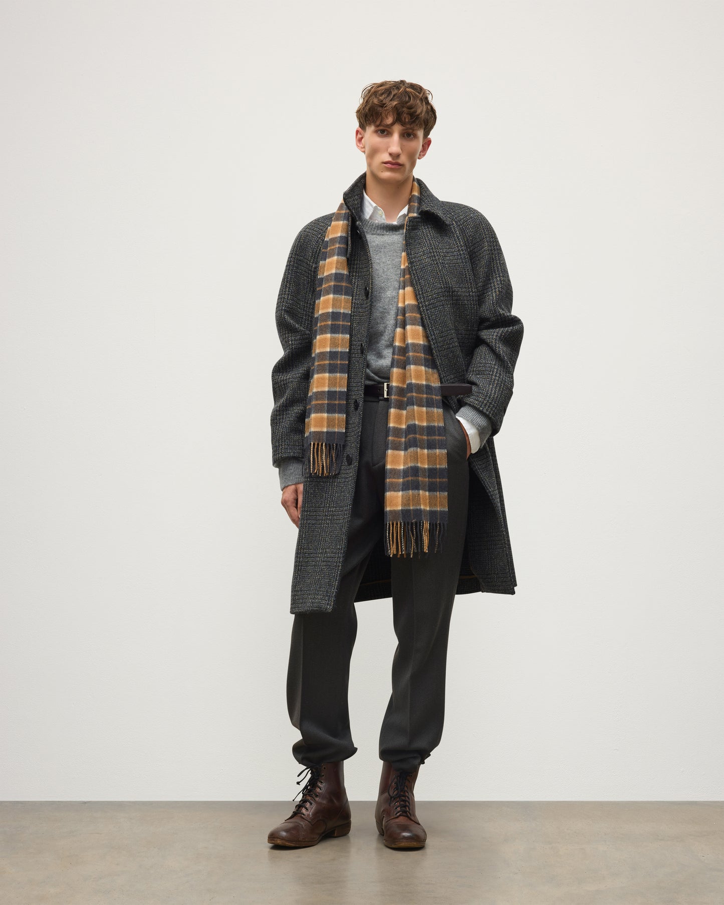 JOHNSTONS OF ELGIN MENS WOOL BALMACCAN 100% WOOL TD000545RU7854
