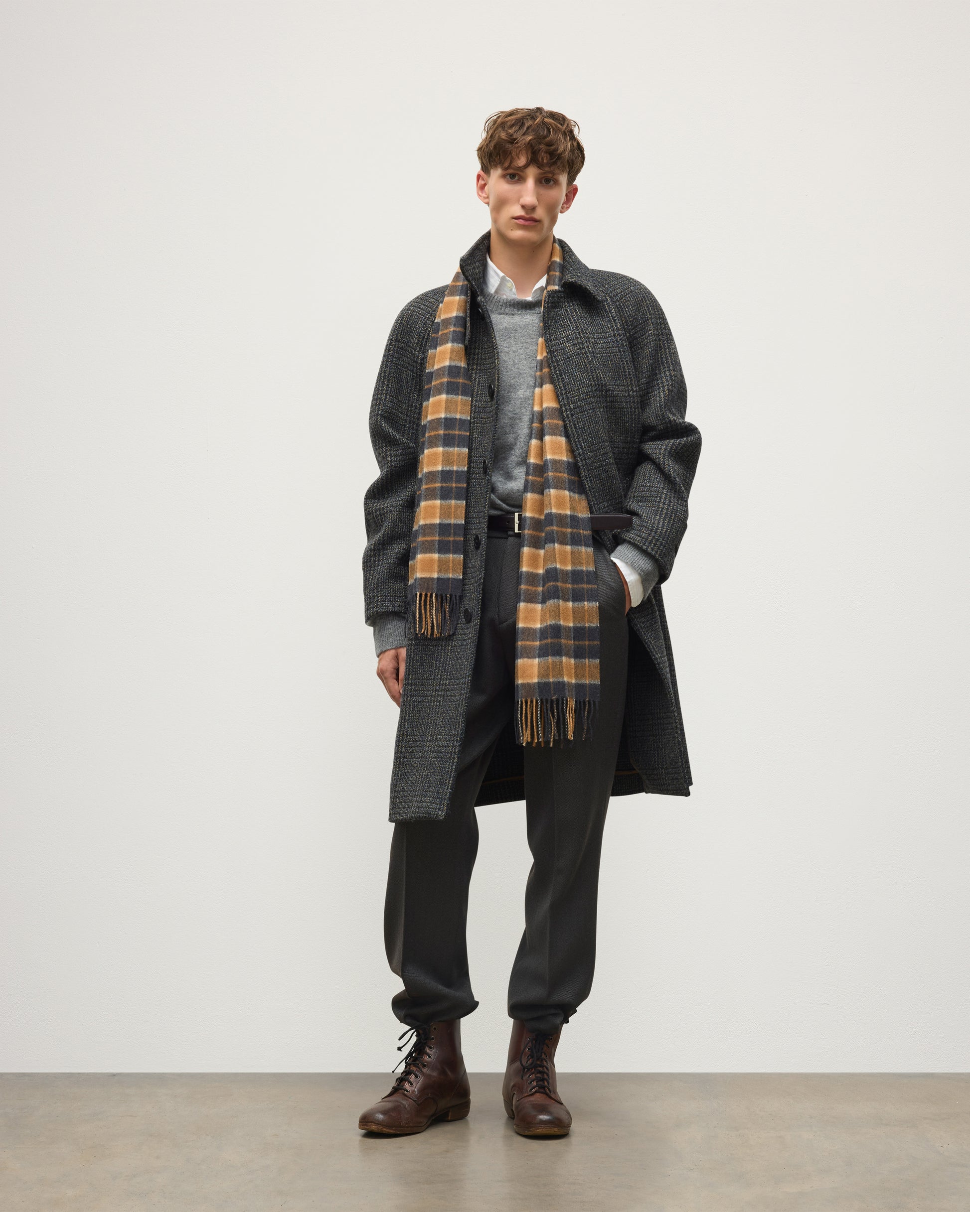 JOHNSTONS OF ELGIN MENS WOOL BALMACCAN 100% WOOL TD000545RU7854