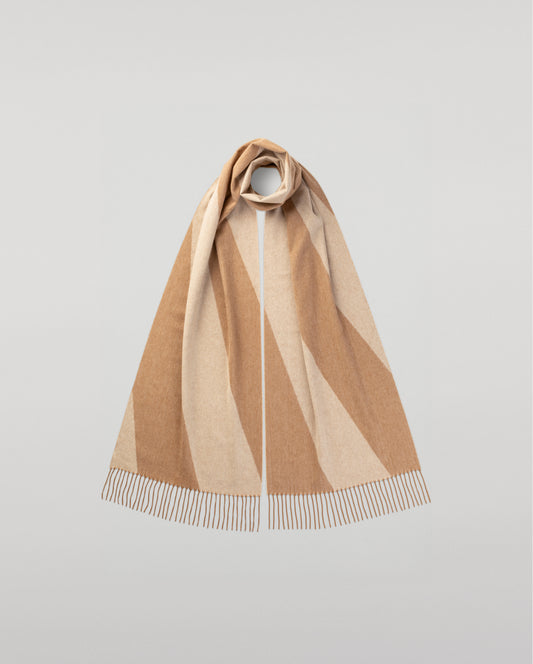 Johnstons of Elgin Chevron Cashmere Vicuña Wide Scarf on a white background TV0000010817