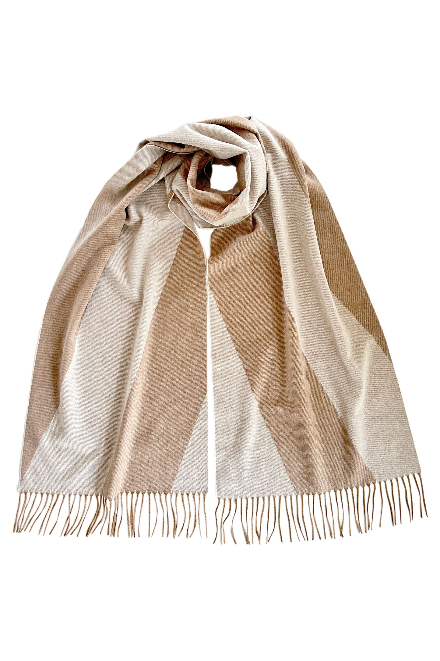 Johnstons of Elgin Chevron Cashmere Vicuña Wide Scarf on a white background TV0000010817