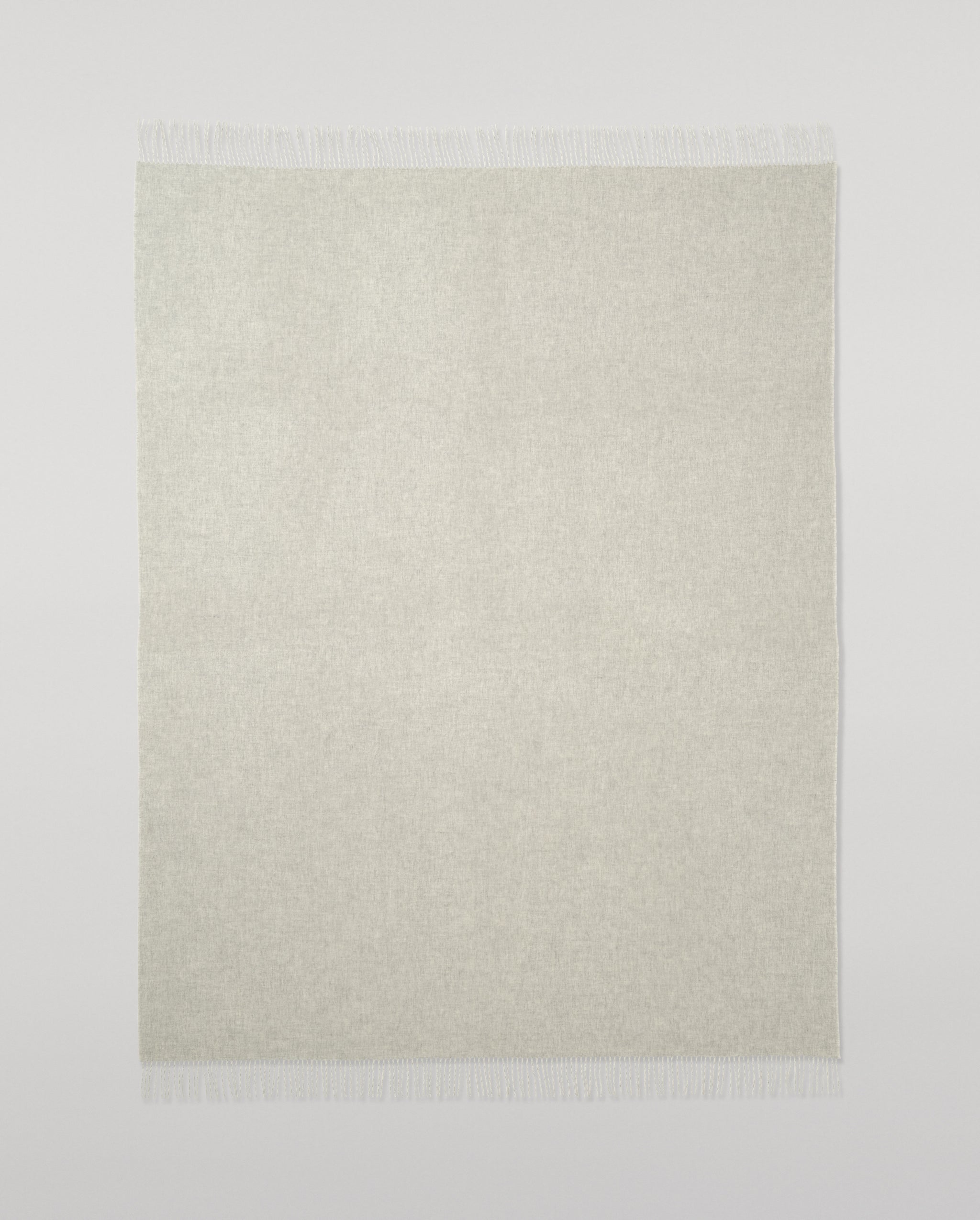 Reversible Light Grey & White Cashmere Throw