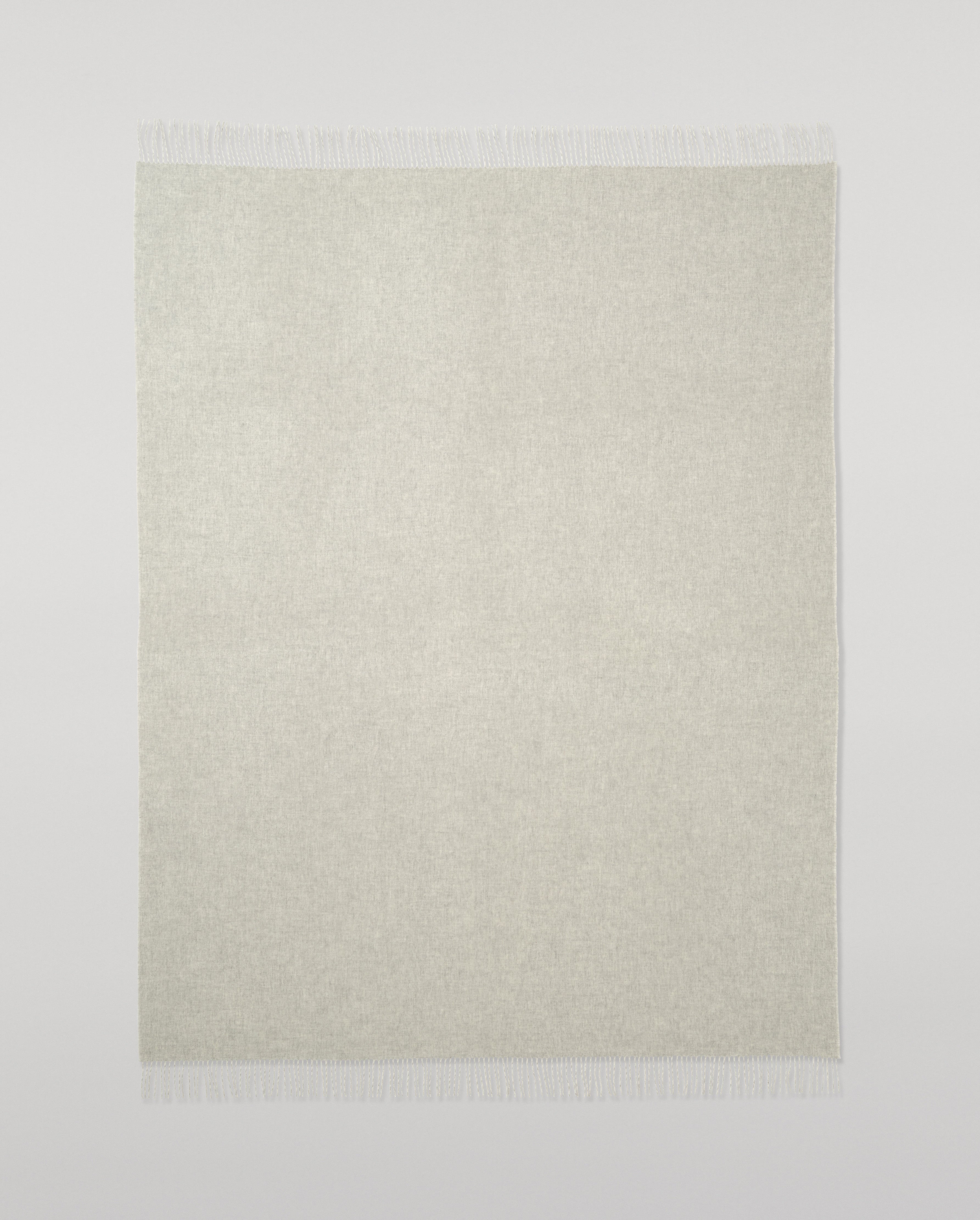 シルバー＆ホワイト リバーシブル カシミヤ スロー｜カシミヤ毛布