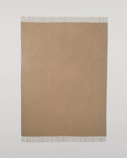 Johnstons of Elgin Interiors Collection Otter & Oatmeal Reversible Cashmere Throw on a grey background  WA000013RU7622ONE