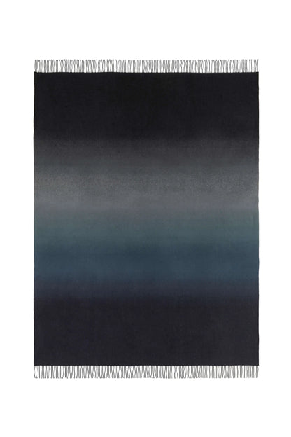 2025 Johnstons of Elgin Interiors Collection Seascape & Navy Ombré Cashmere Throw on a white background  WA000055RU7686ONE