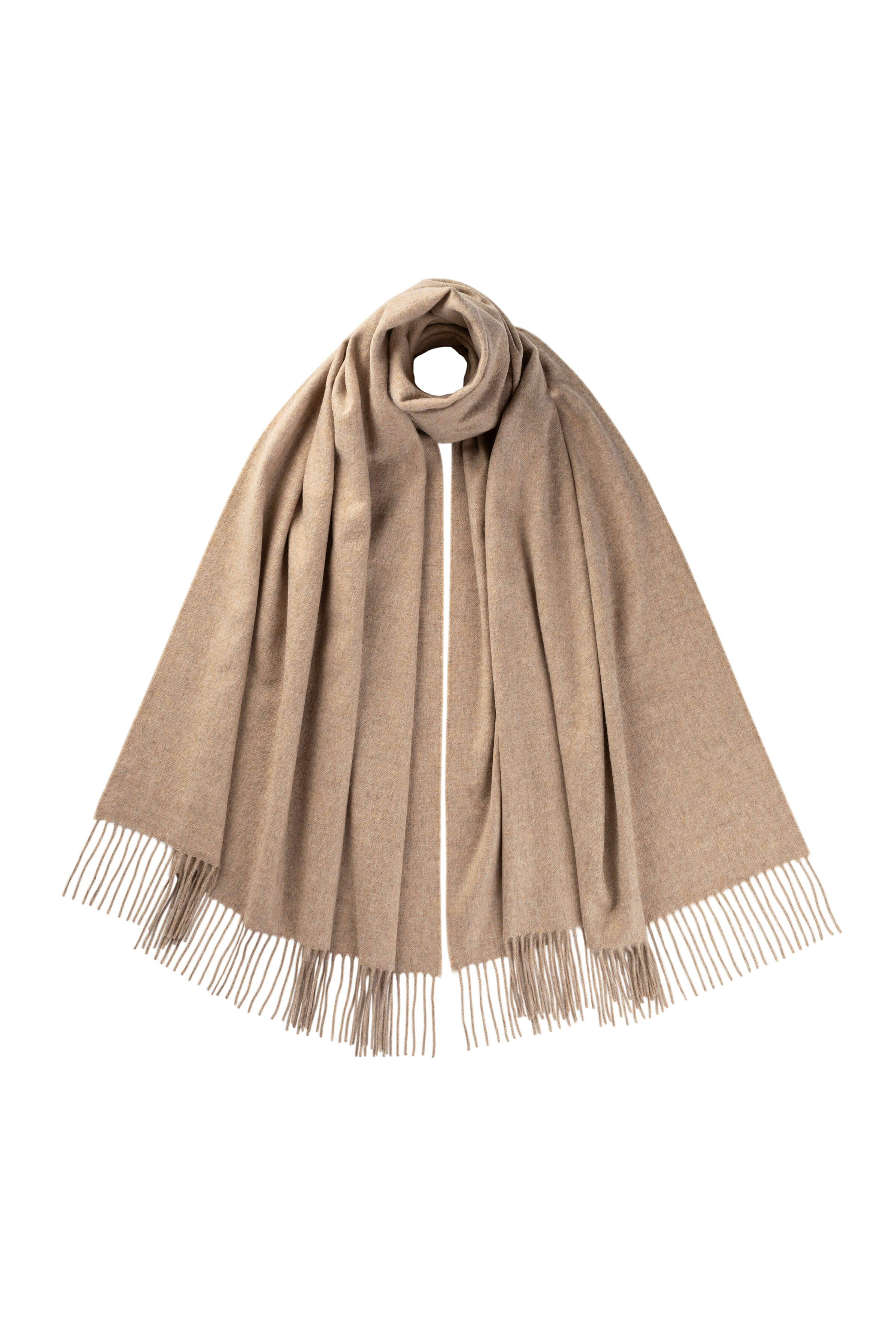 Outlet Oatmeal Cashmere Wool Stole