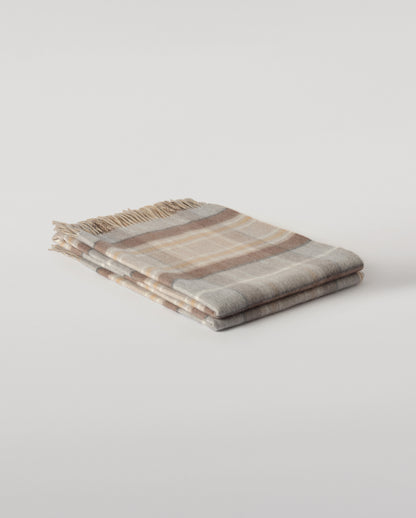 Recycled Cashmere Throw in Natural MacKellar