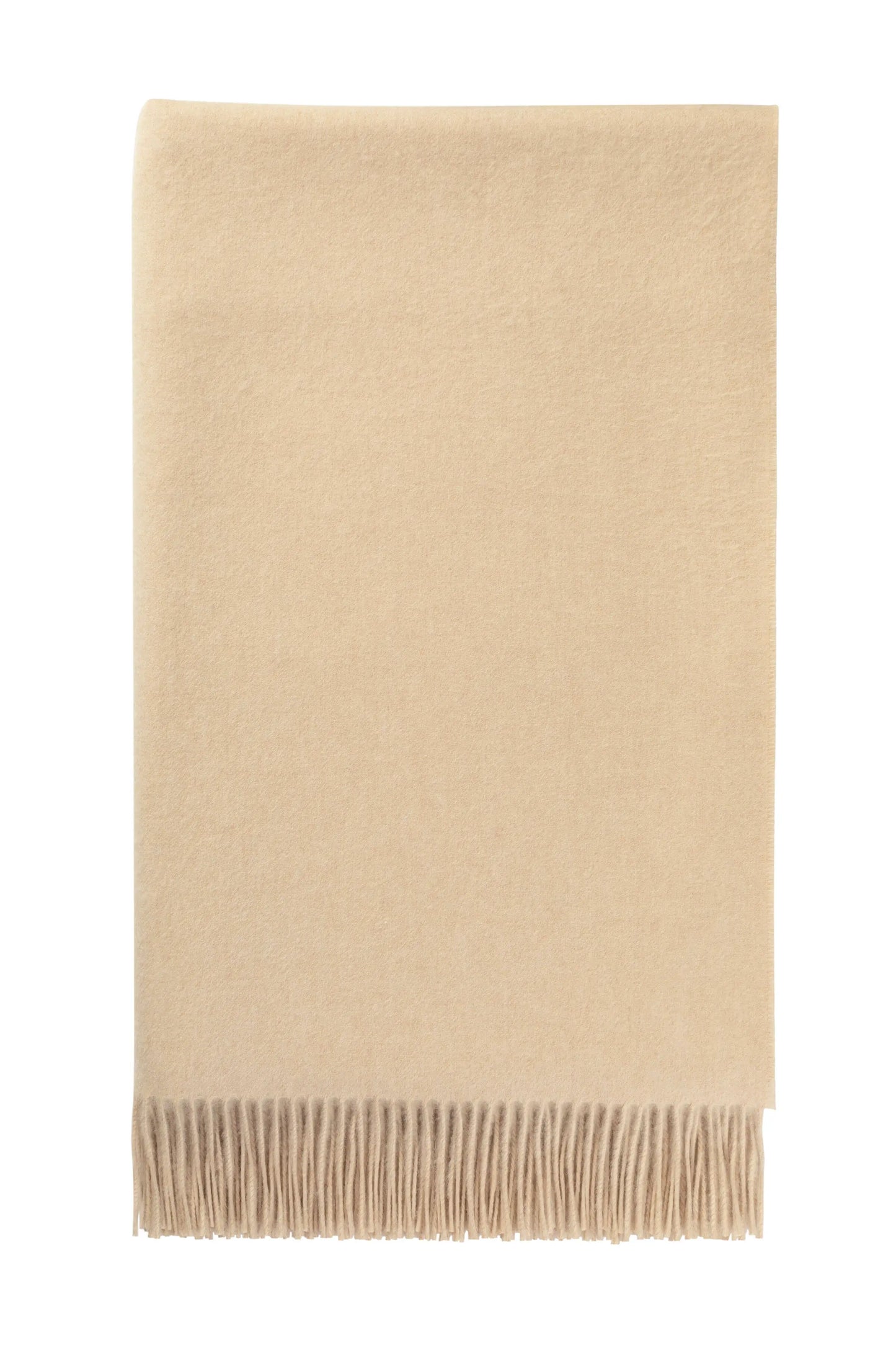 Johnstons of Elgin 2024 Blanket Collection Blonde Plain Cashmere Bed Throw on a white background WA001159HB0167ONE